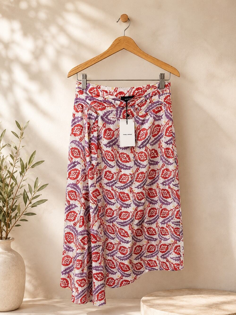 Isabel Marant Javenia 100% Silk Poppy Orange Skirt FR 38 US 6 NWT